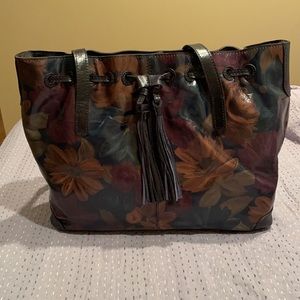 Patricia Nash Genuine Leather Whitney Floral Print Tote